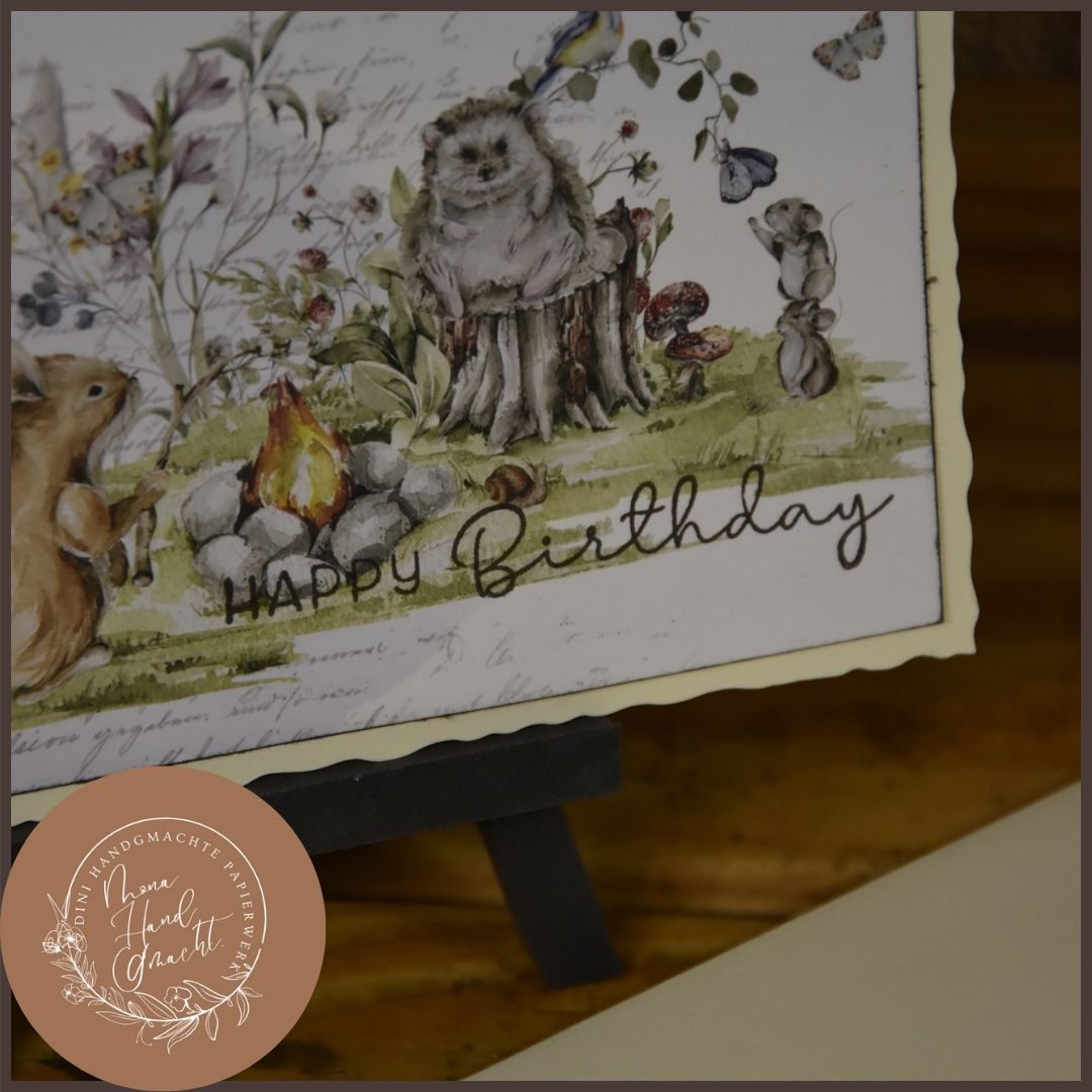 Happy Birthday | Postkarte | Wald | Waldtiere