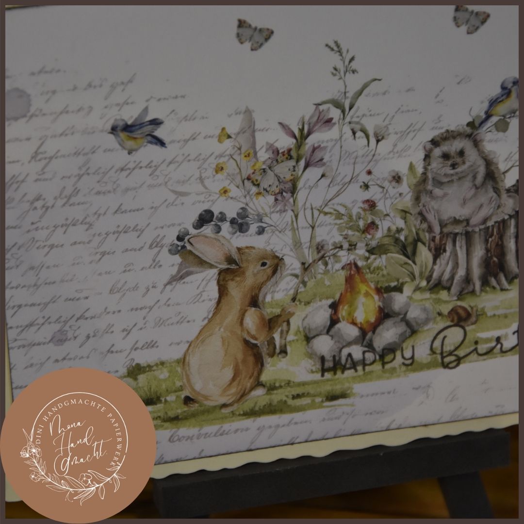 Happy Birthday | Postkarte | Wald | Waldtiere