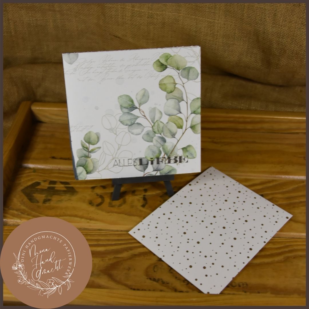 alles liebe | Doppel Karte | Eucalyptus