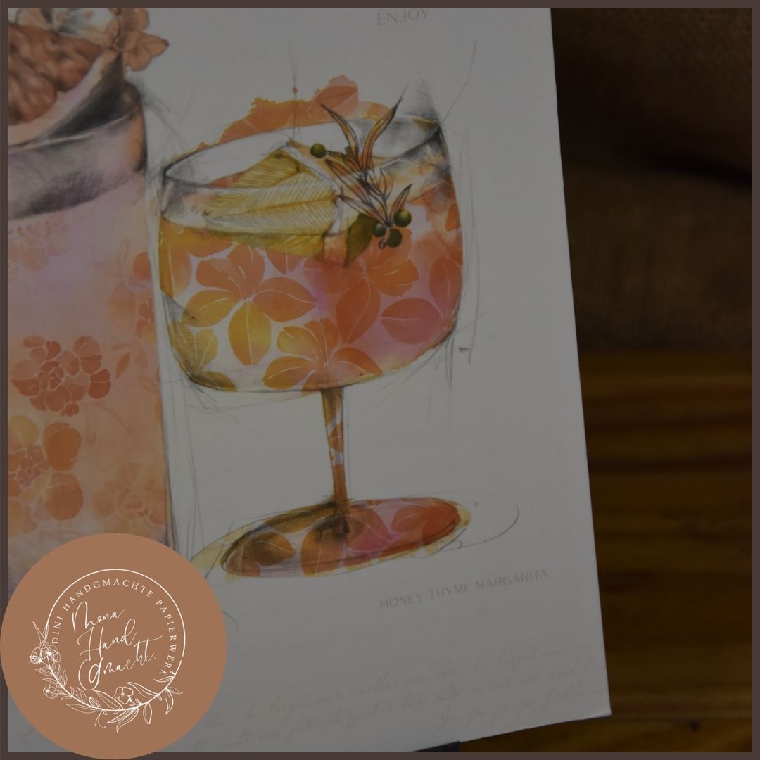 Trinkgläser | Heft | A5 | orange | lachs | Rezeptheft | personalisiertbar