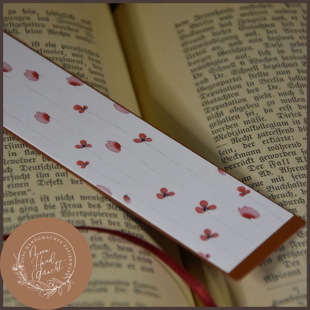 Mohnblume | Lesezeichen | rot