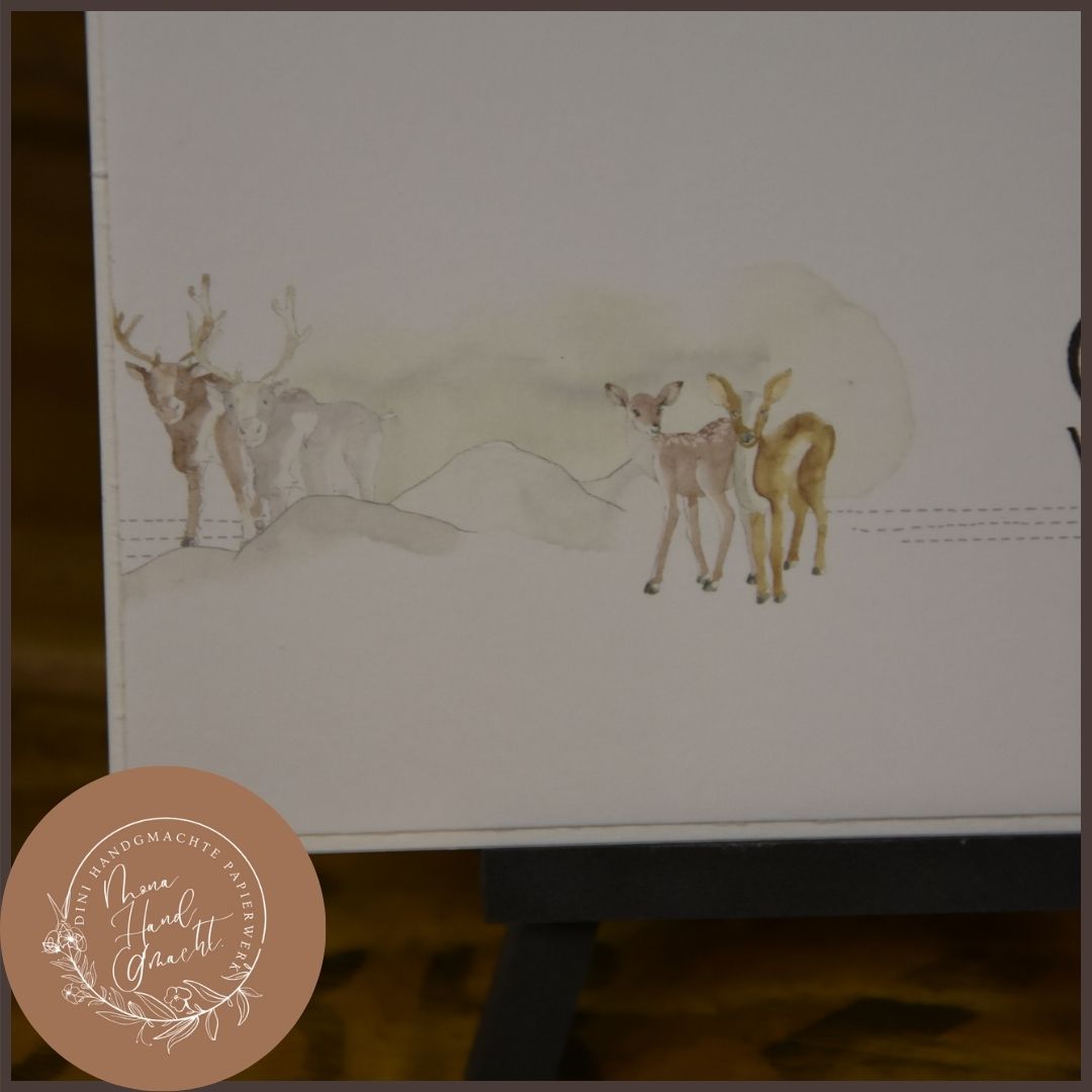 eine schöne Weihnachtszeit | Reh | Postkarte | Weihnachten