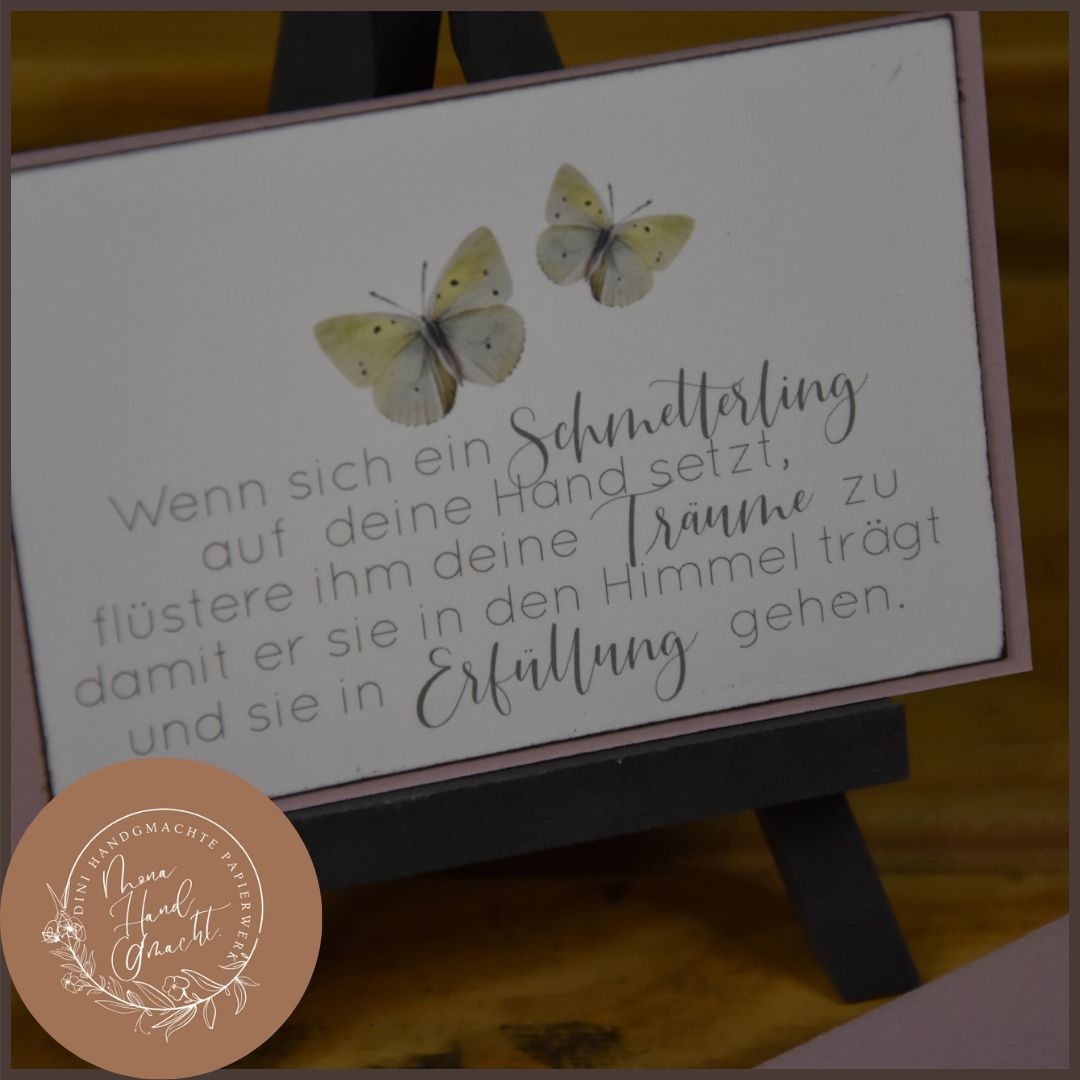 Wenn sich ein Schmetterling auf deine Hand setzt... | Karte | Schmetterlinge | Sommer