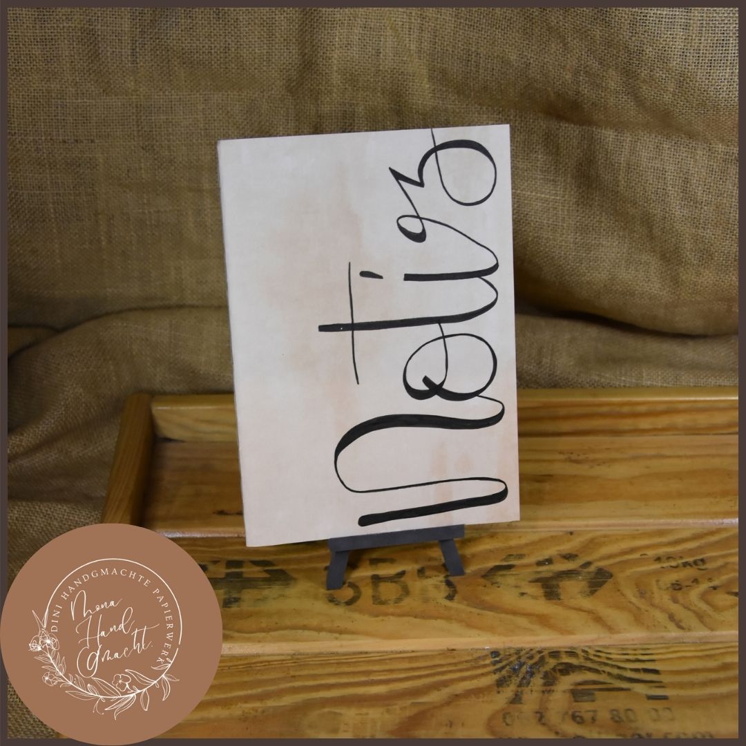Notiz | hellgelb | Heft | A5 | Notizheft | blumenmuster auf der Seite