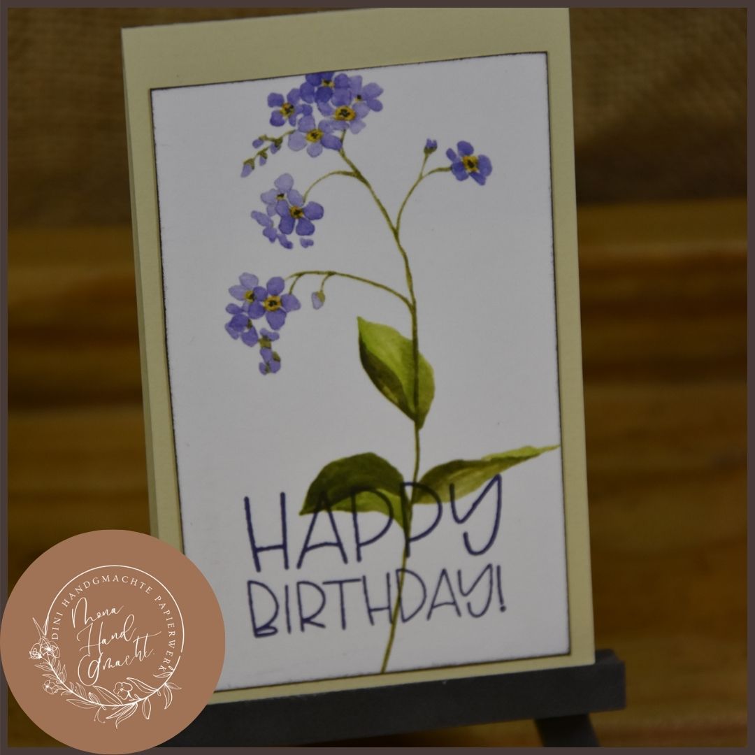 Happy Birthday | MiniKarte | Vergissmeinnicht | Frühling