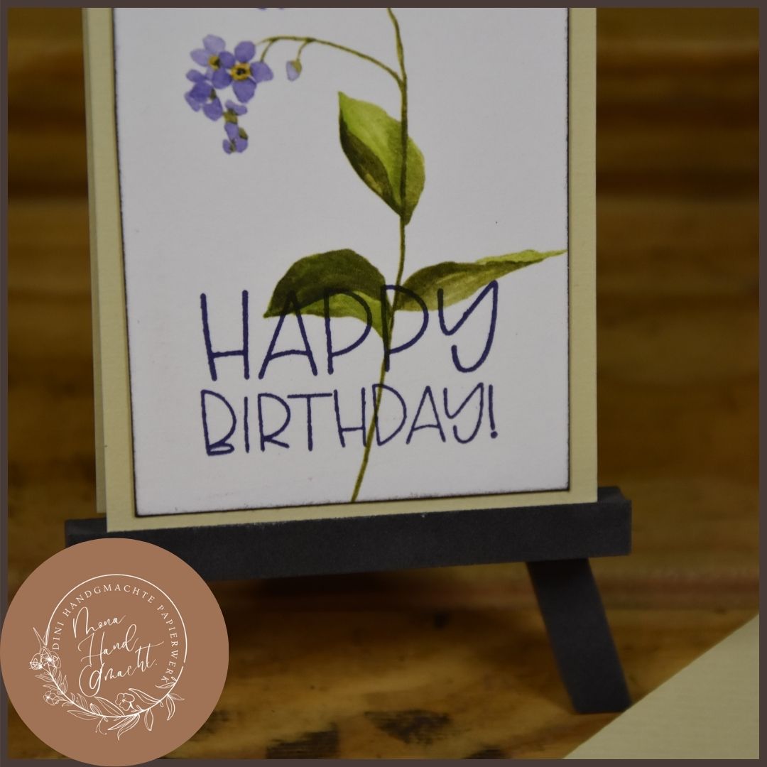 Happy Birthday | MiniKarte | Vergissmeinnicht | Frühling
