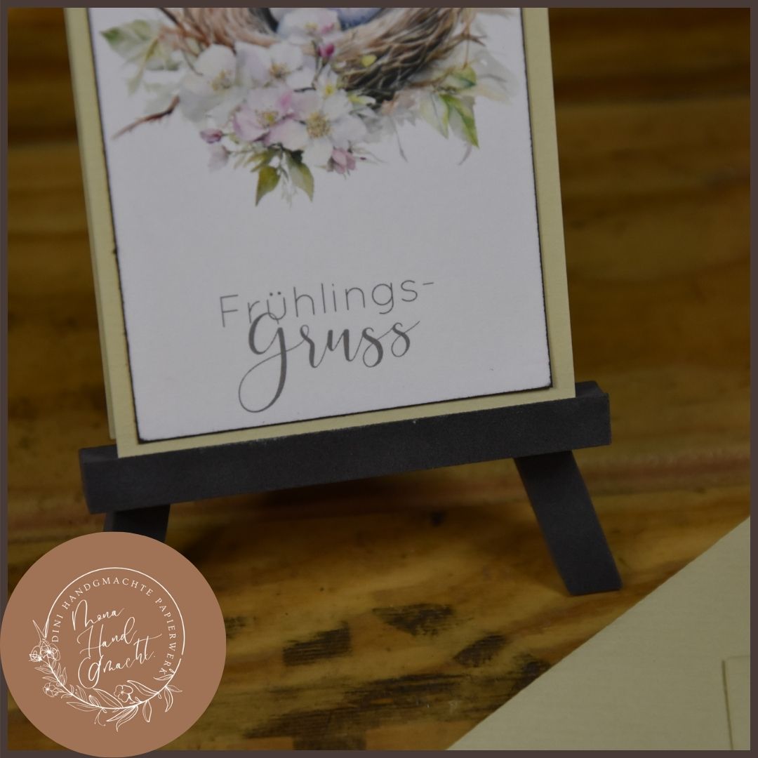 Frühlingsgruss | MiniKarte | Vogel | Vogelnest | Frühling