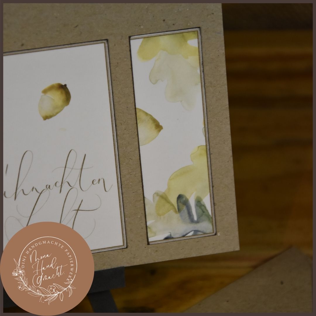 Weihnachten liegt in der Luft | Postkarten | Eicheln | Blätter | Weihnachten