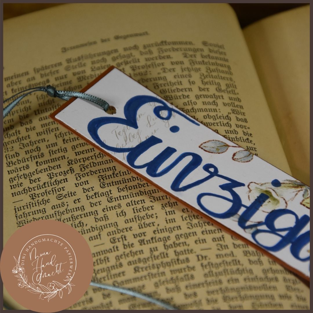 Einzigartig | Lesezeichen | blau | Blumen