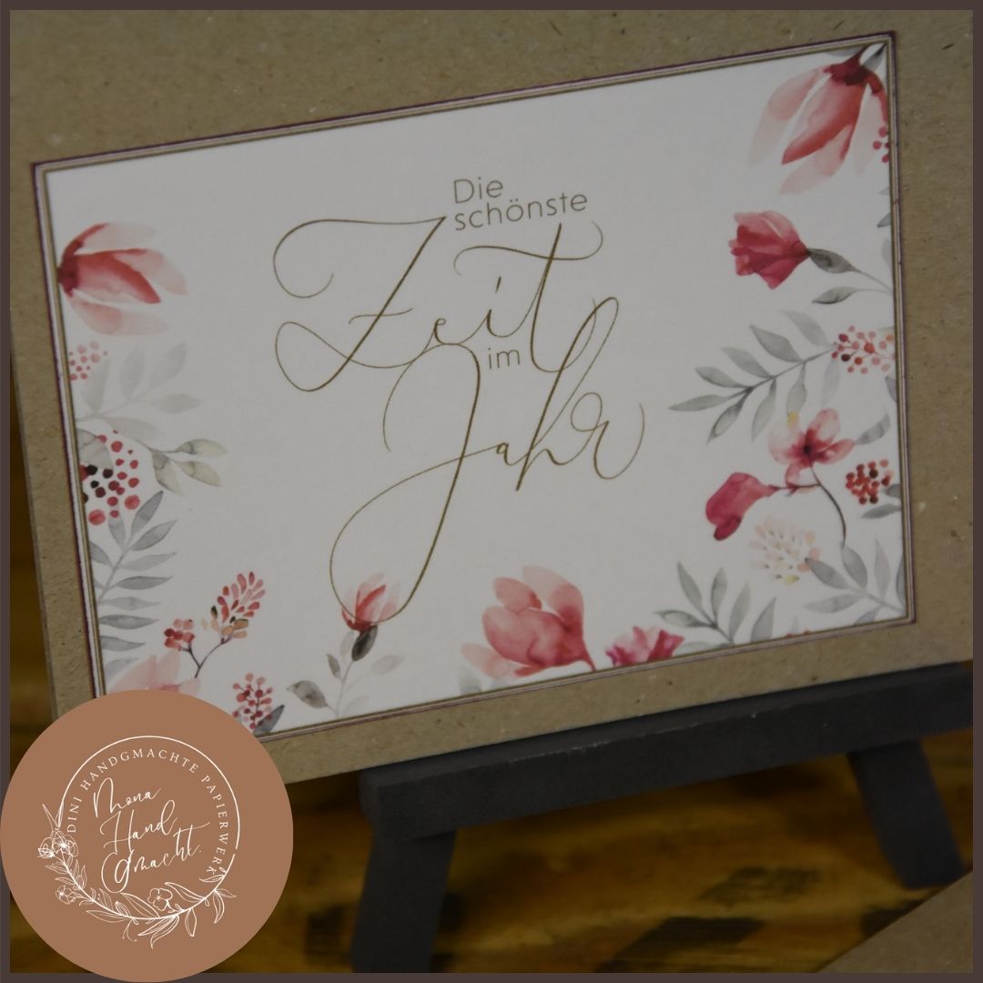Die schönste Zeit im Jahr | Postkarte | winterlich | Floral