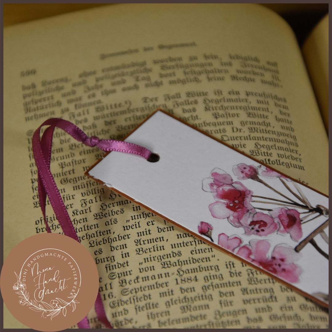 Dieses Buch gehört | Lesezeichen | Kirschblüte | rosa