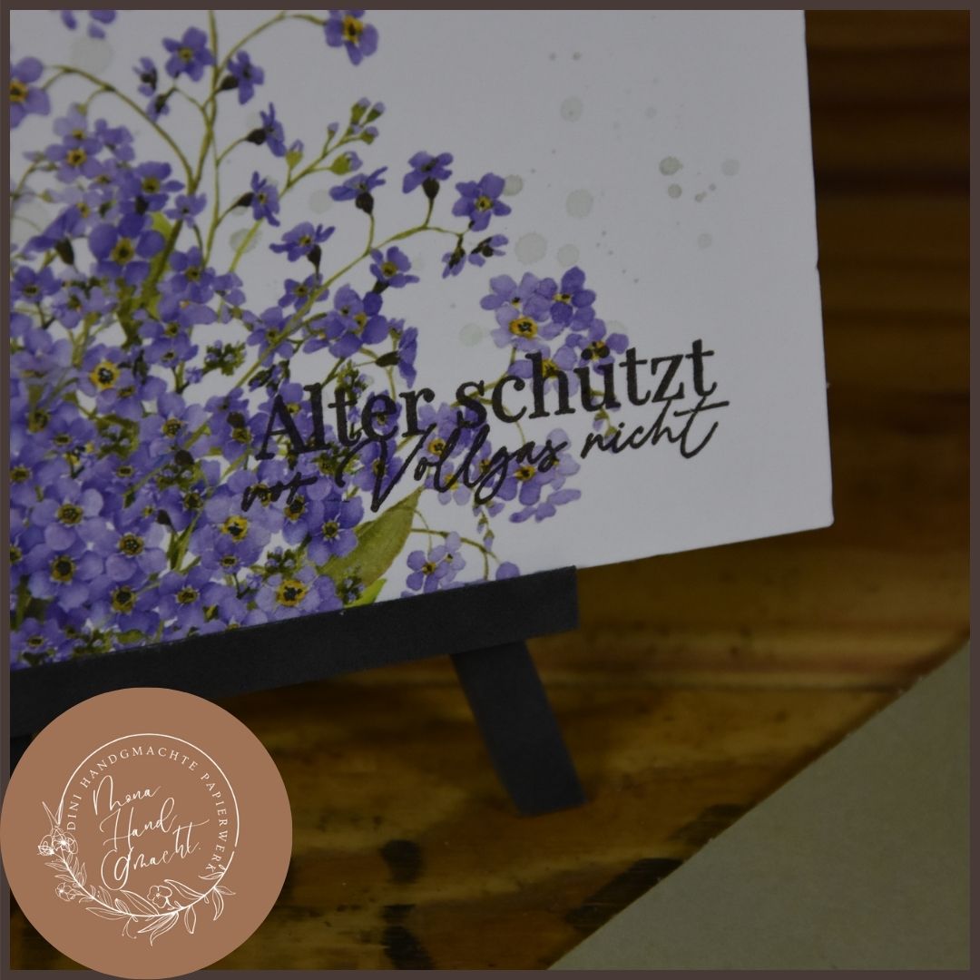 Alter schützt vor Vollgas nicht | Doppel Karte | Myosotis | himmelblau