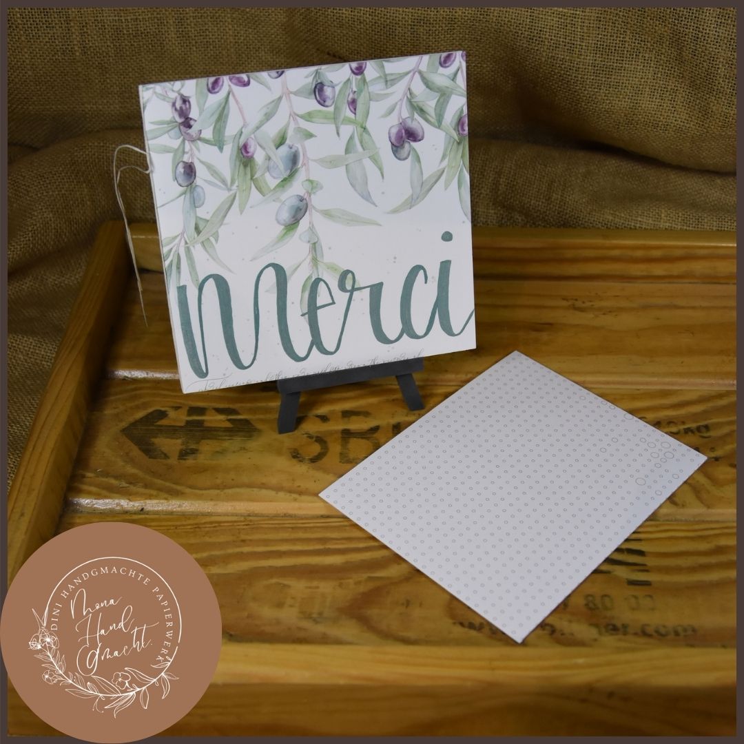 Merci | Doppel Karte | Olive | grün