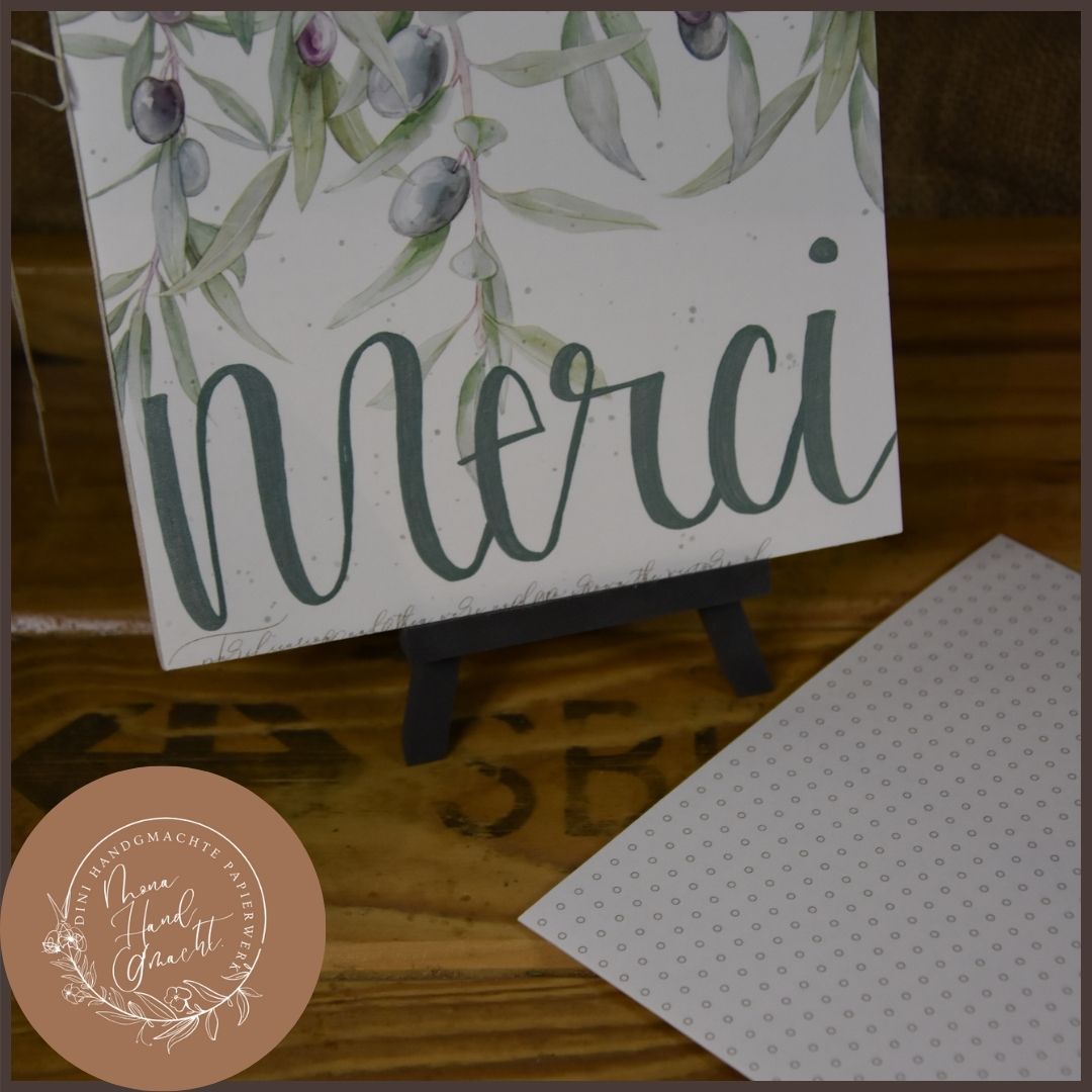 Merci | Doppel Karte | Olive | grün