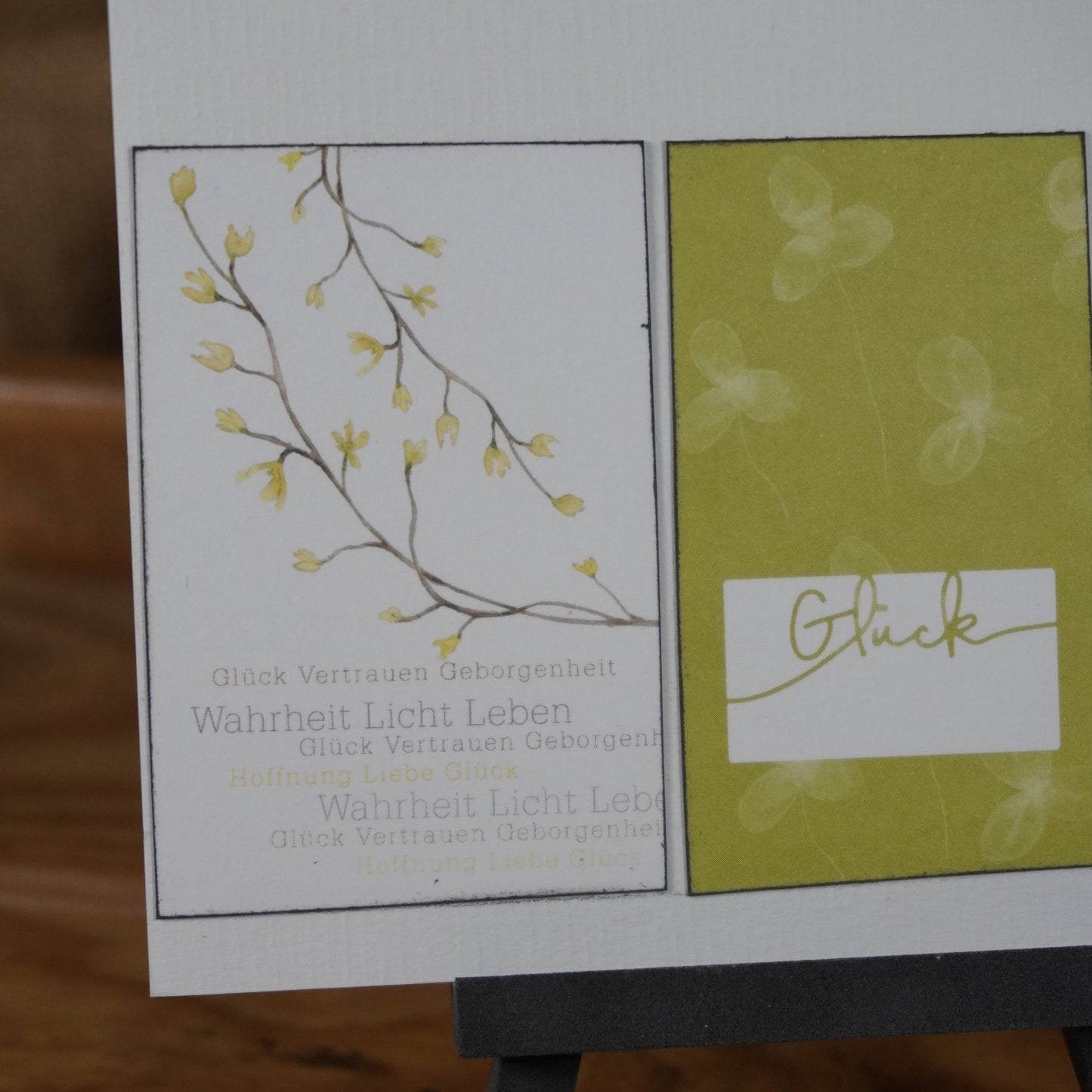 Glücksmoment | Postkarte | Frühling | Forsythie