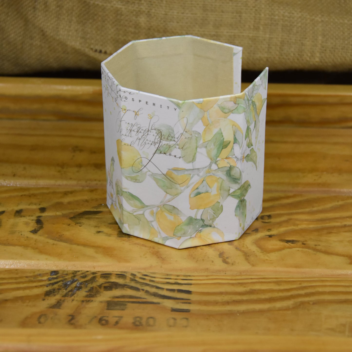 Abschminkpads-Aufbewahrungsbox | Schachtel | mit Abschminkpads | Zitrone