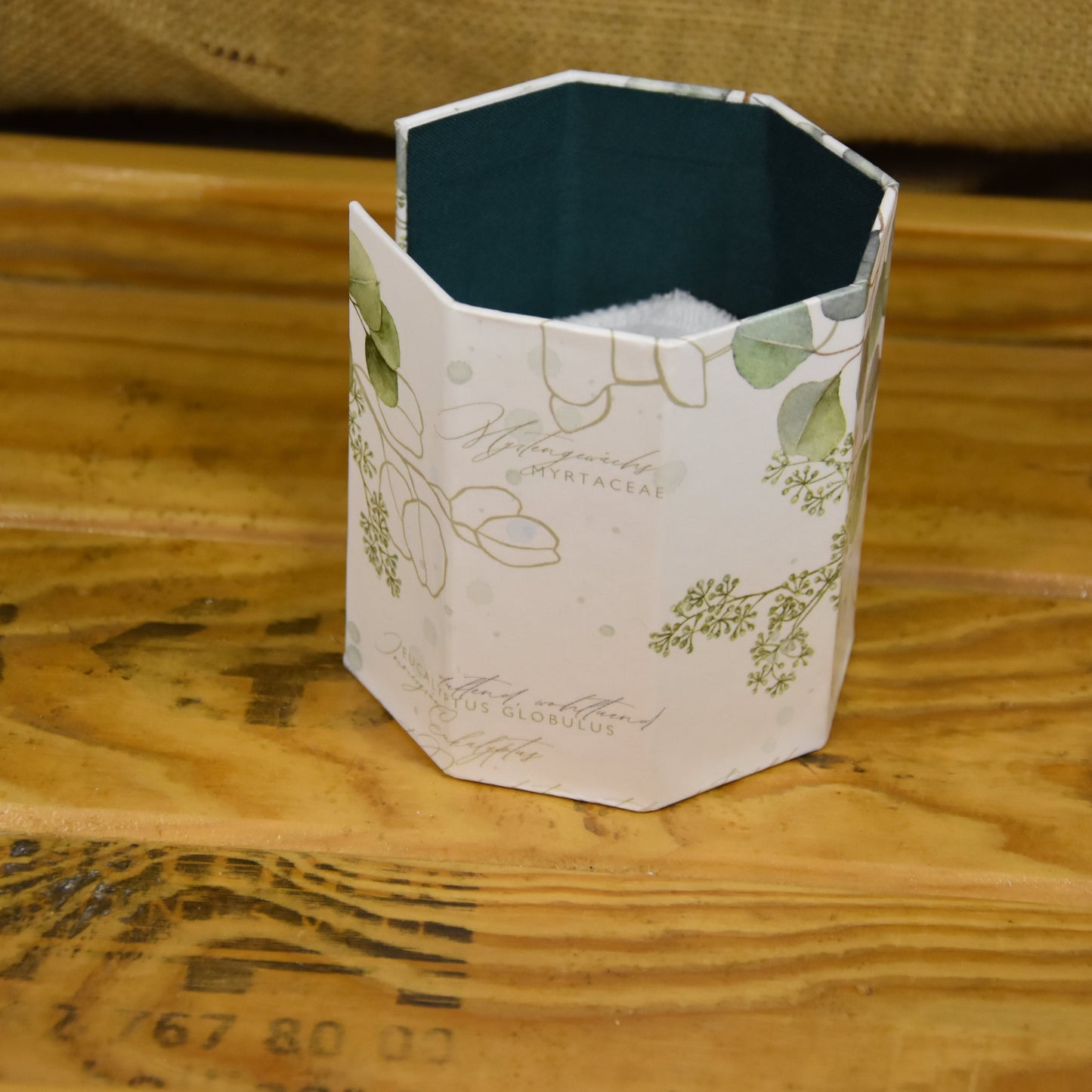 Abschminkpads-Aufbewahrungsbox | Schachtel | mit Abschminkpads | Eucalyptus