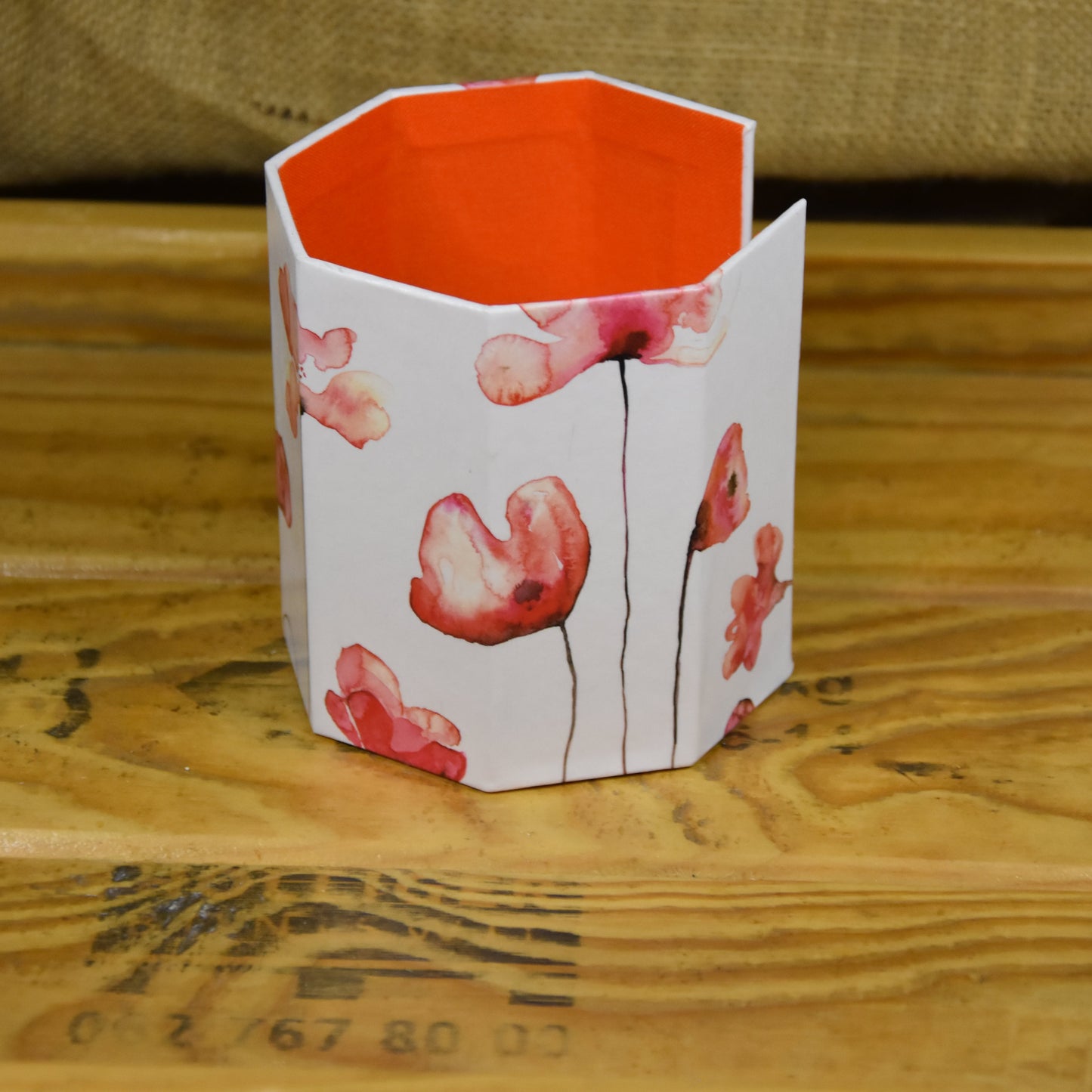 Abschminkpads-Aufbewahrungsbox | Schachtel | mit Abschminkpads | Mohnblume