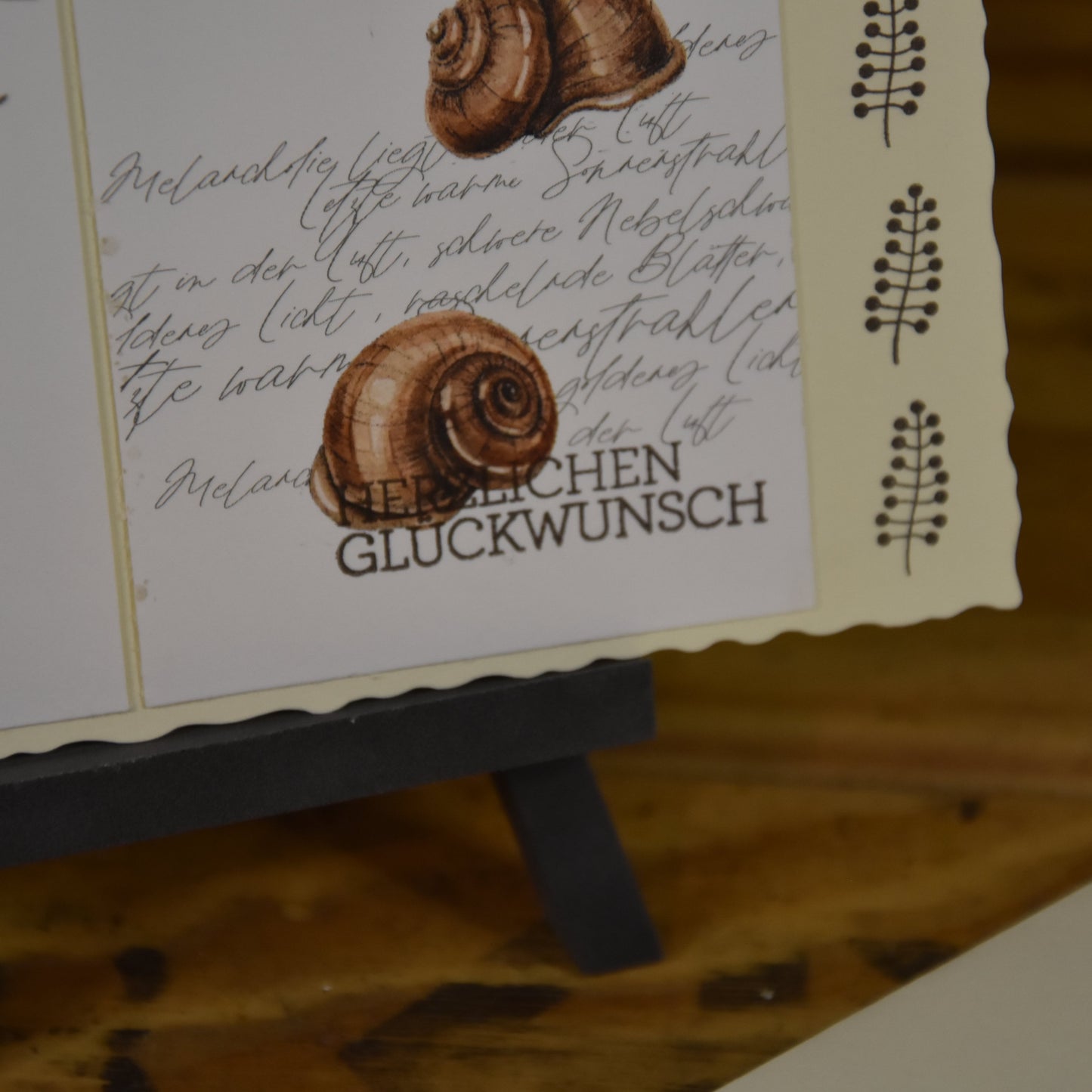 Herzlichen Glückwunsch | Postkarte | Naturmotiv | Schnecken
