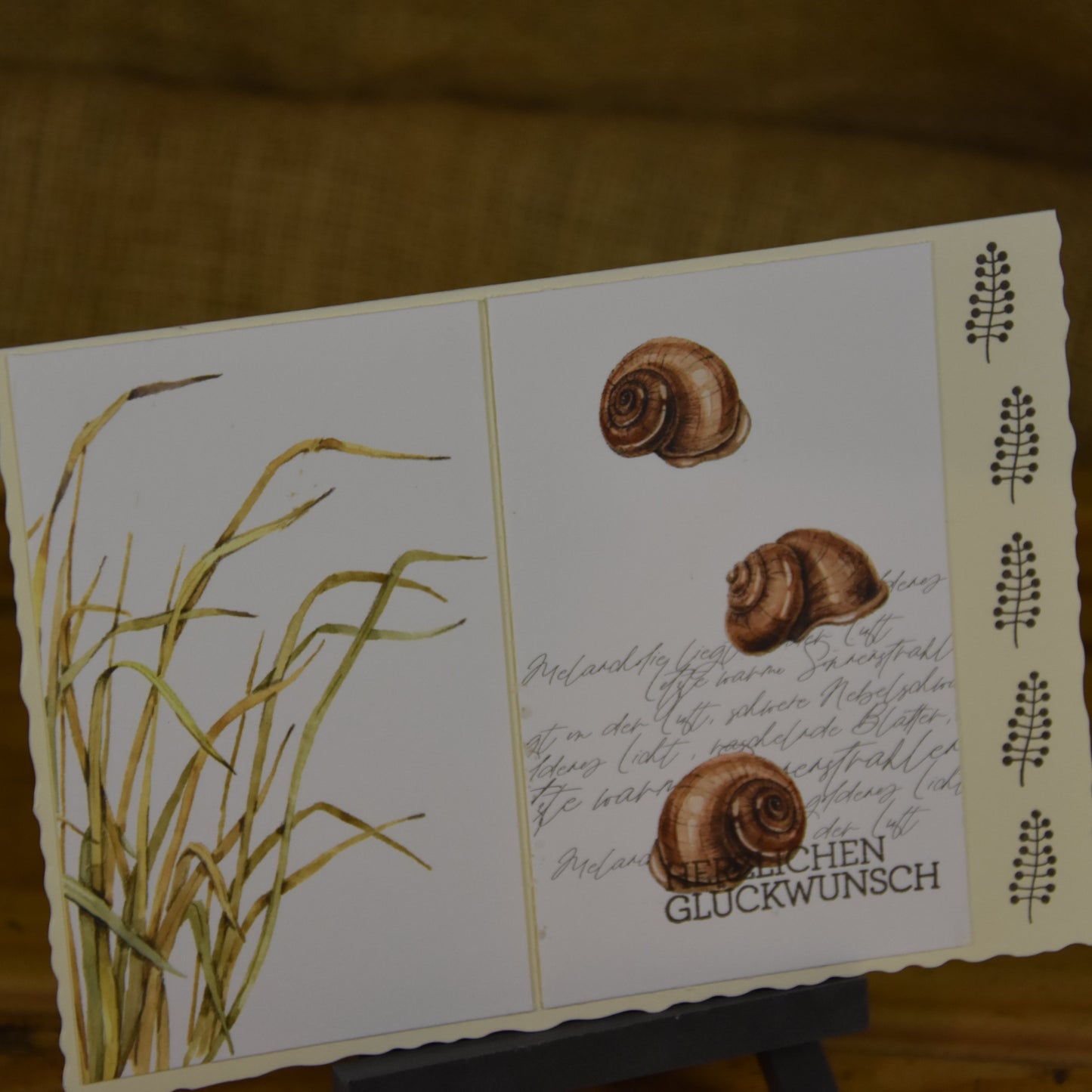 Herzlichen Glückwunsch | Postkarte | Naturmotiv | Schnecken