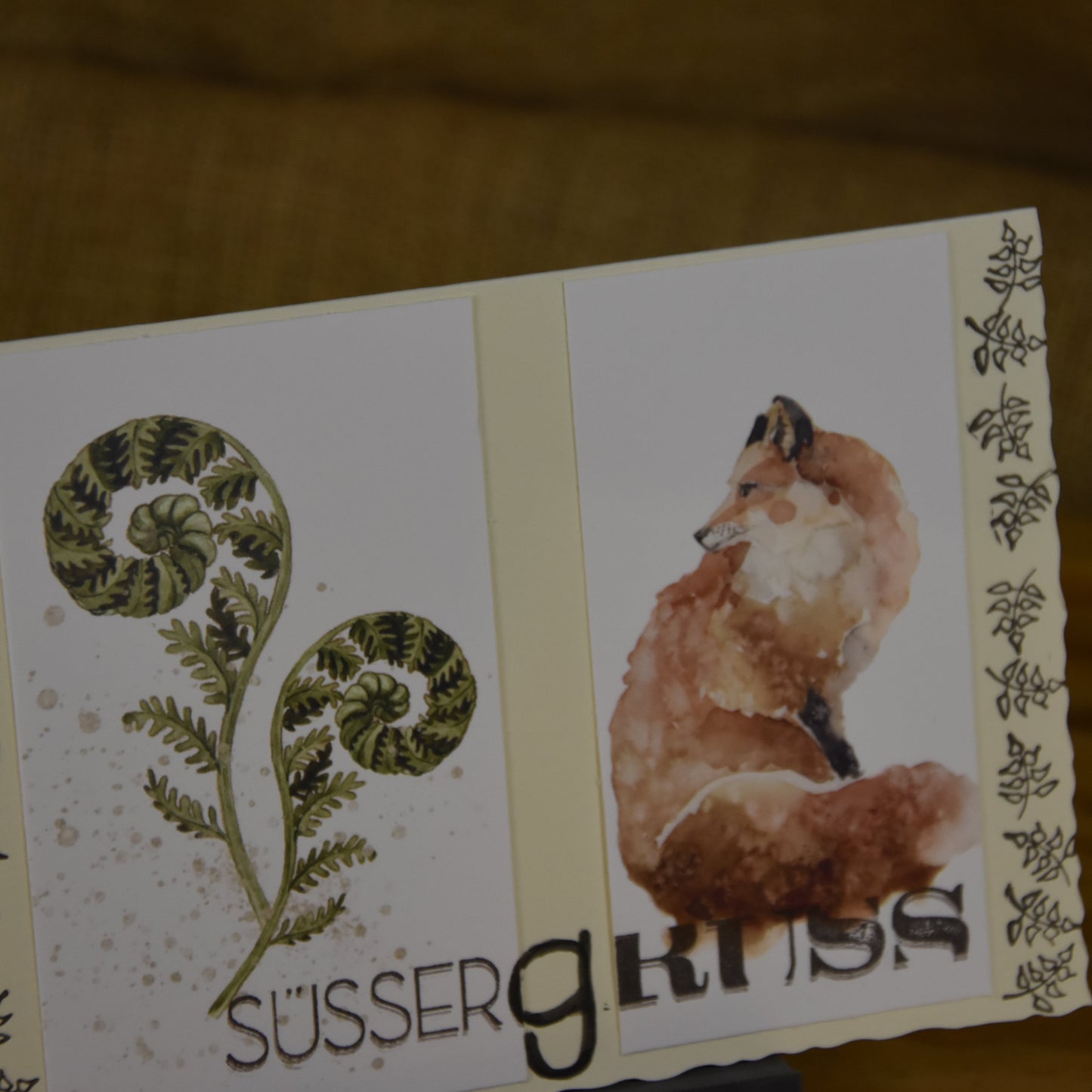 Süsser Gruss | Postkarte | Wald | Fuchs & Farn