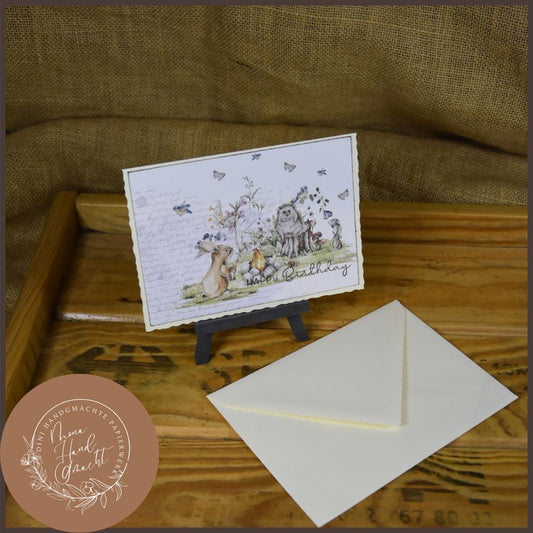 Happy Birthday | Postkarte | Wald | Waldtiere