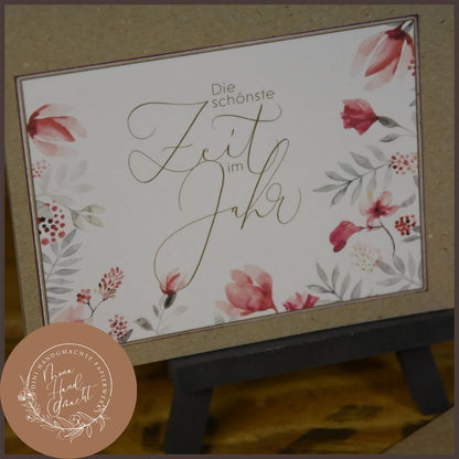 Die schönste Zeit im Jahr | Postkarte | winterlich | Floral