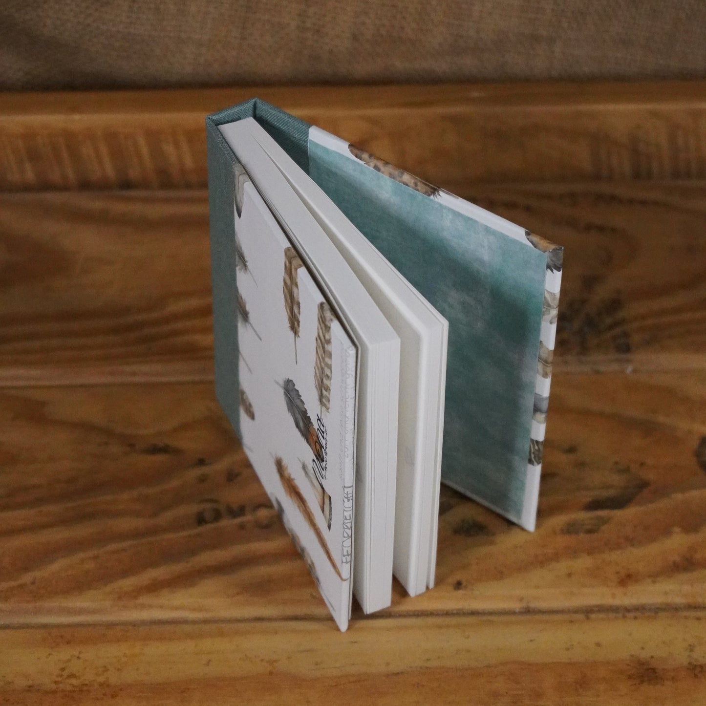 Haftnotizblöckchen | Federn | blau | 10 x 10 cm