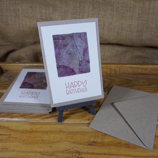 Happy Birthday | Postkarte | gepresste echte Blätter | Eukalyptus