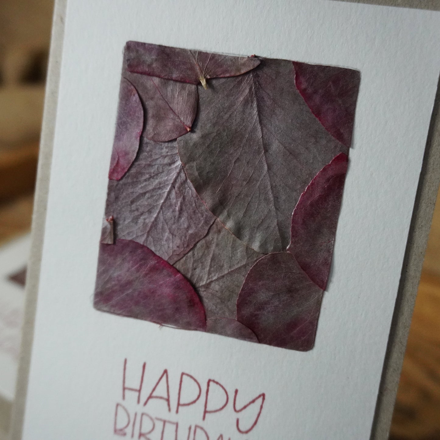 Happy Birthday | Postkarte | gepresste echte Blätter | Eukalyptus