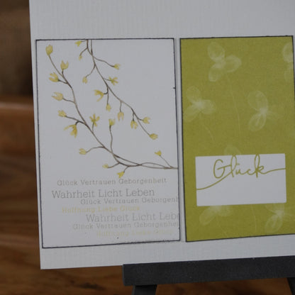 Glücksmoment | Postkarte | Frühling | Forsythie