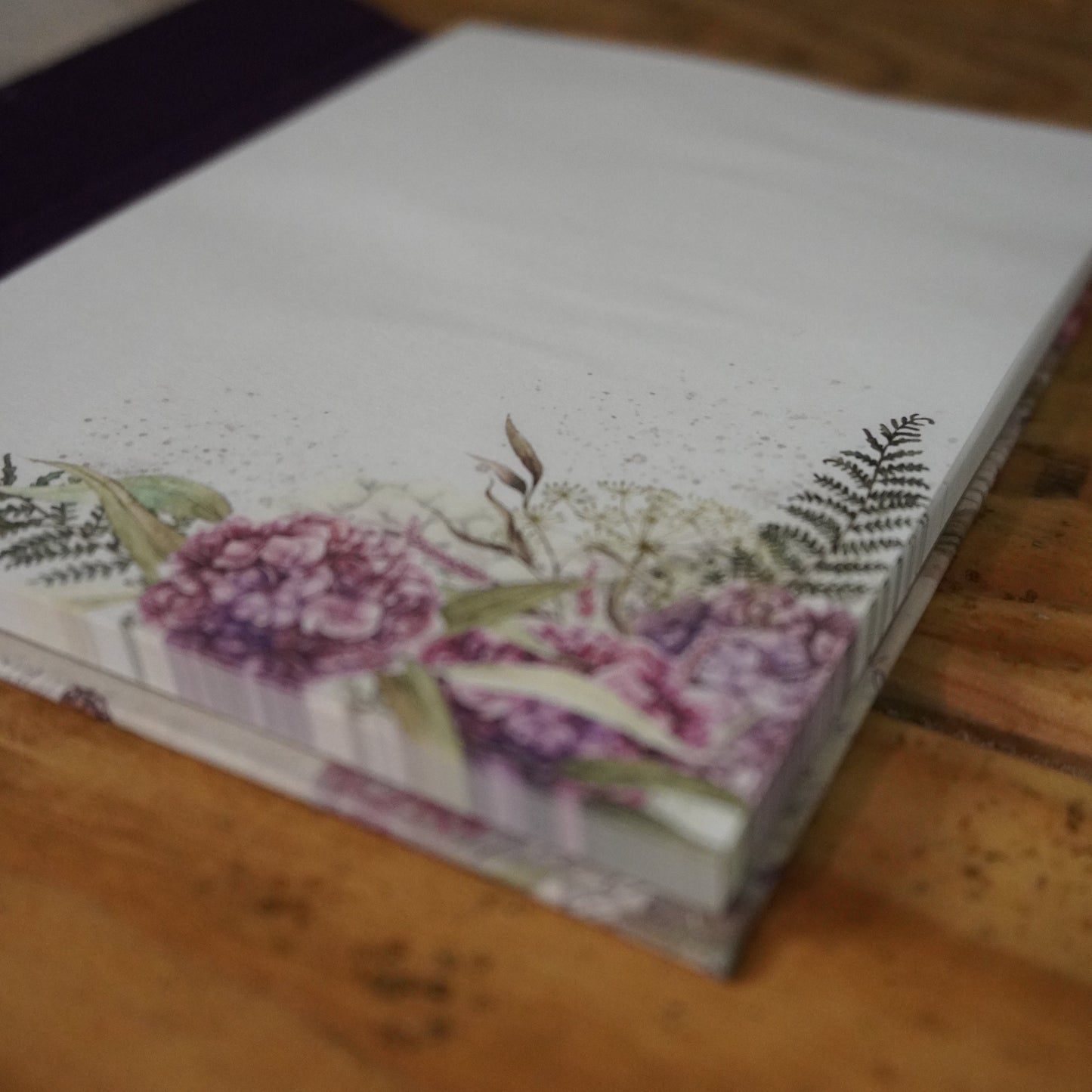 Haftnotizblöckchen | Floral | nostalgisch | violett | Hortensie