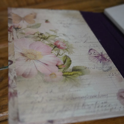 Haftnotizblöckchen | Floral | nostalgisch | violett | Hortensie