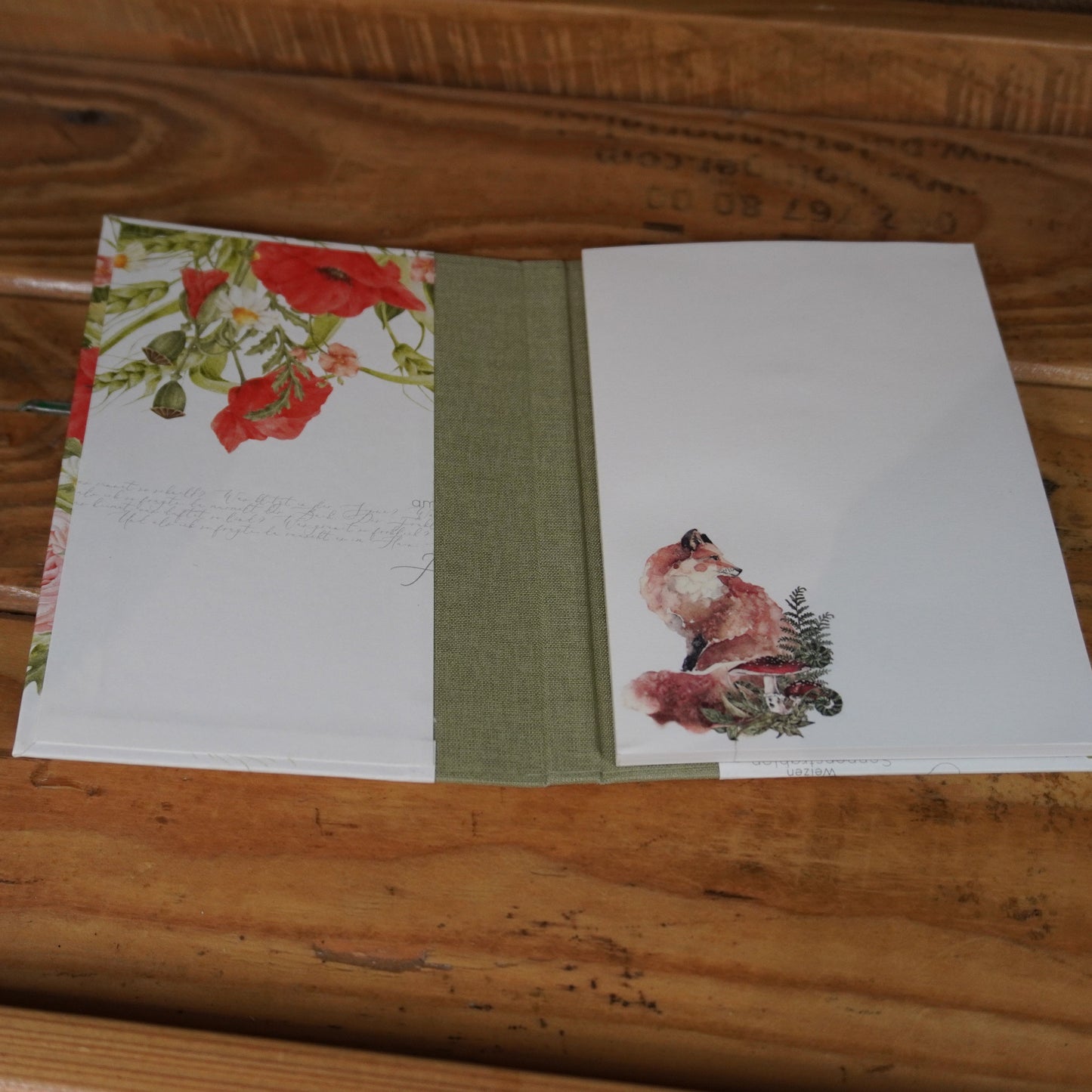 Haftnotizblöckchen | Sommerfeld | Mohn | grün | Fuchs