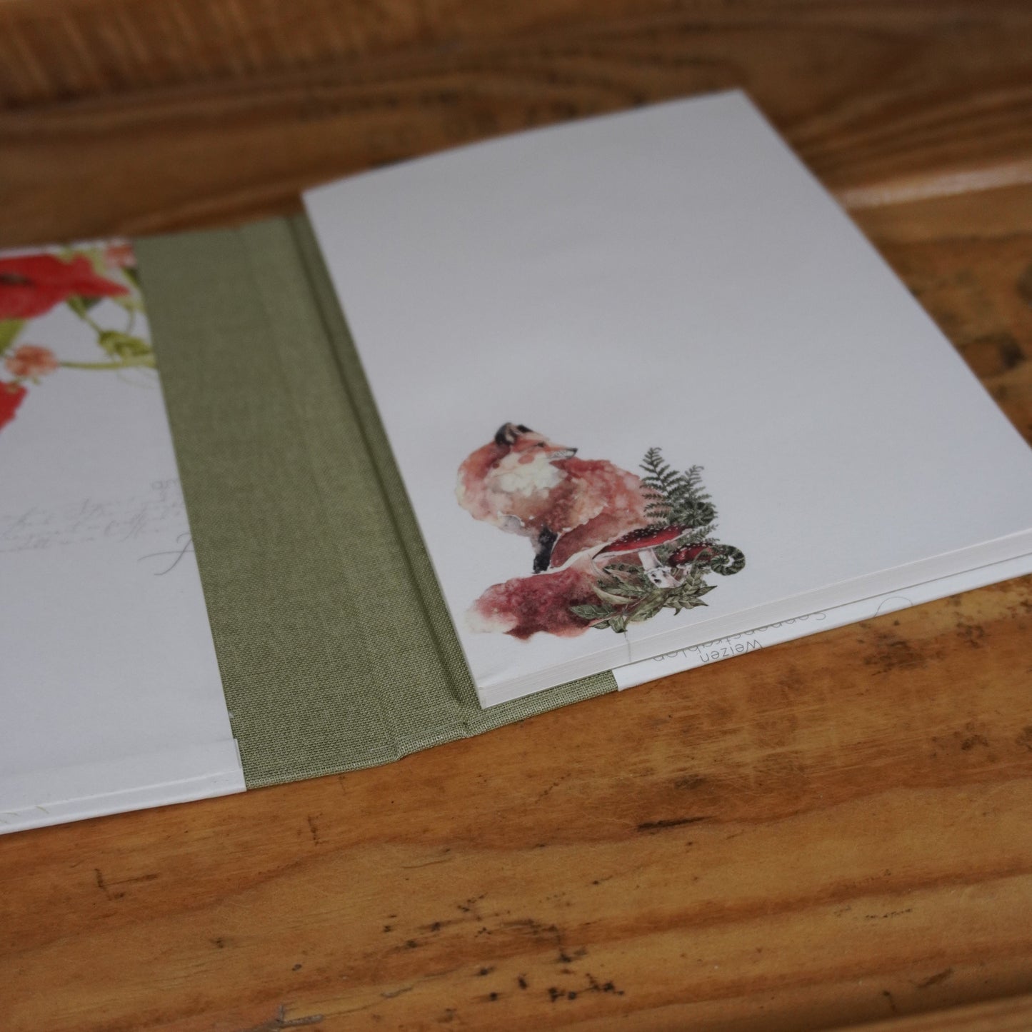 Haftnotizblöckchen | Sommerfeld | Mohn | grün | Fuchs