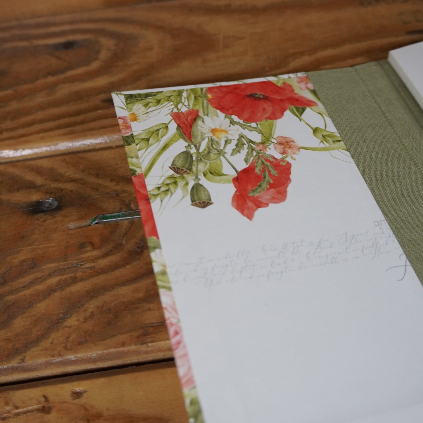 Haftnotizblöckchen | Sommerfeld | Mohn | grün | Fuchs