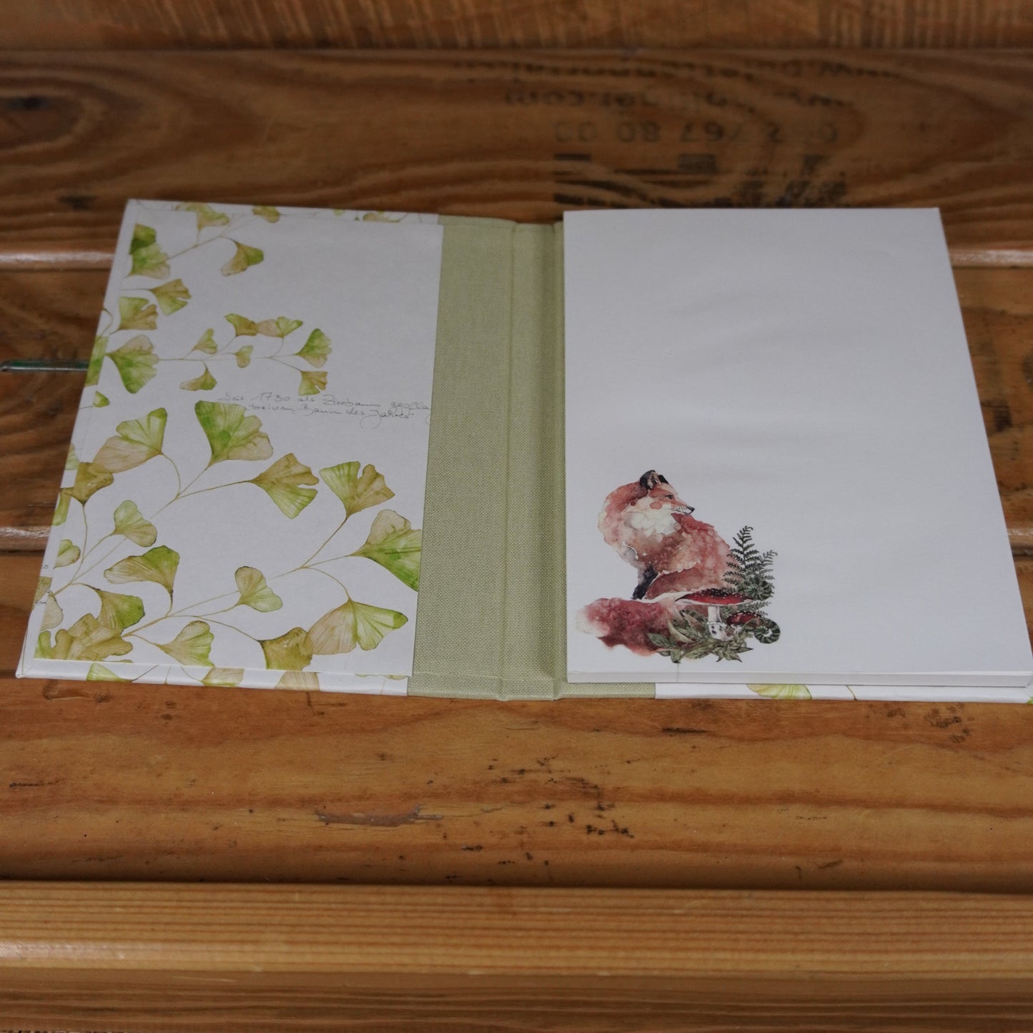 Haftnotizblöckchen | Blätter | Ginkgo | grün | Fuchs