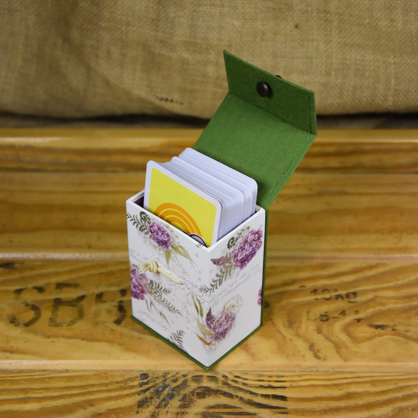 Hortensien | Kartenspielbox | Schachtel | Grün