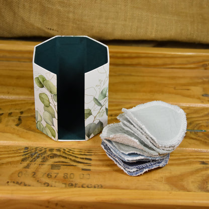 Abschminkpads-Aufbewahrungsbox | Schachtel | mit Abschminkpads | Eucalyptus