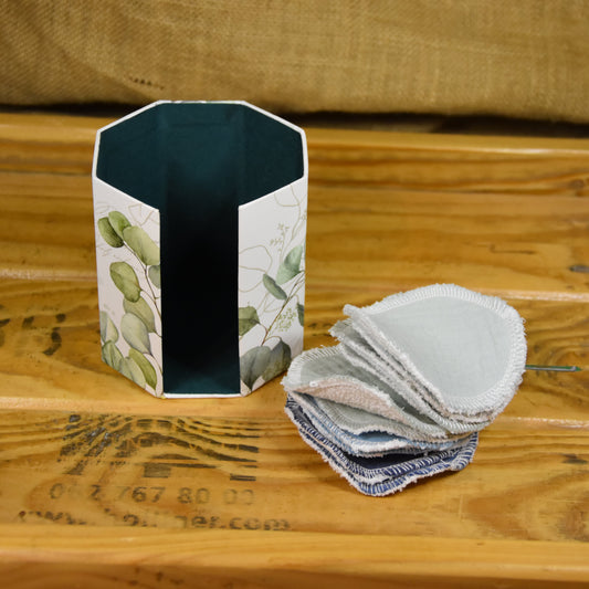 Abschminkpads-Aufbewahrungsbox | Schachtel | mit Abschminkpads | Eucalyptus