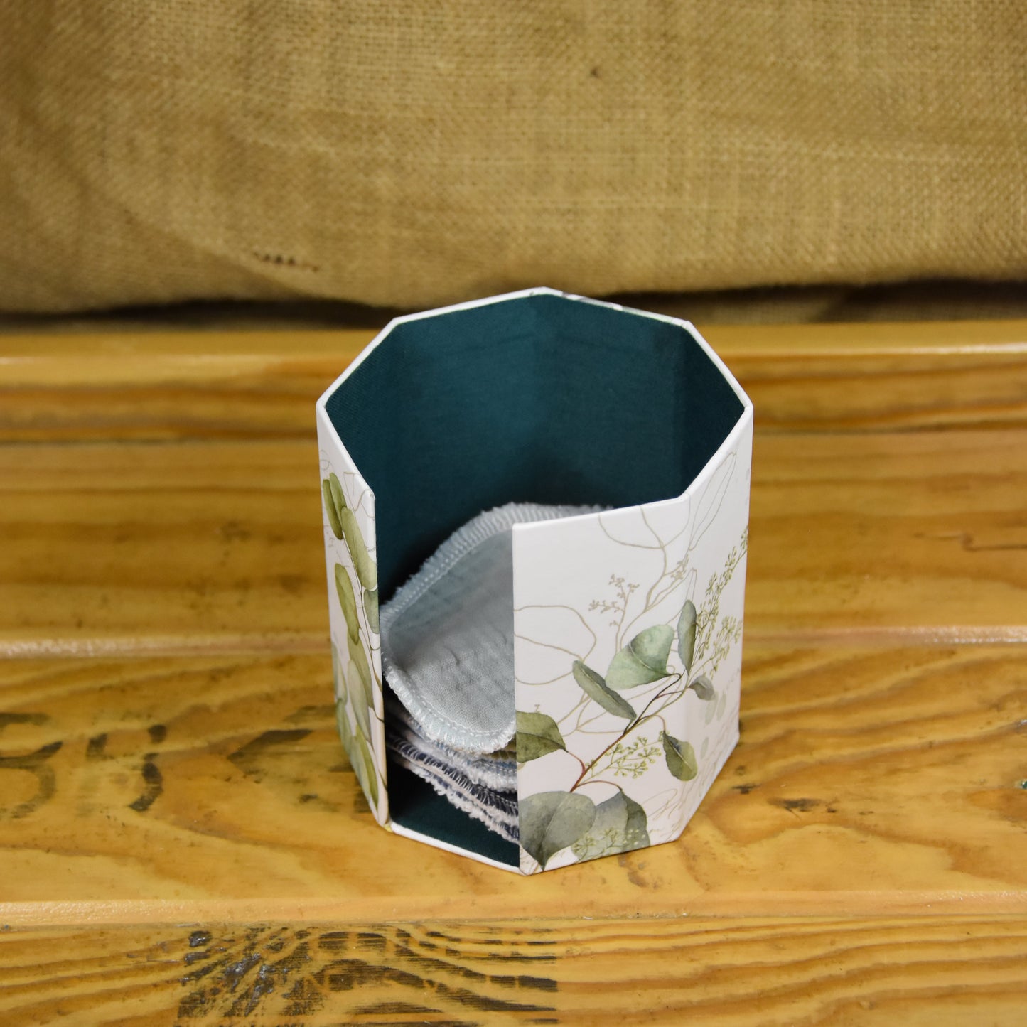 Abschminkpads-Aufbewahrungsbox | Schachtel | mit Abschminkpads | Eucalyptus