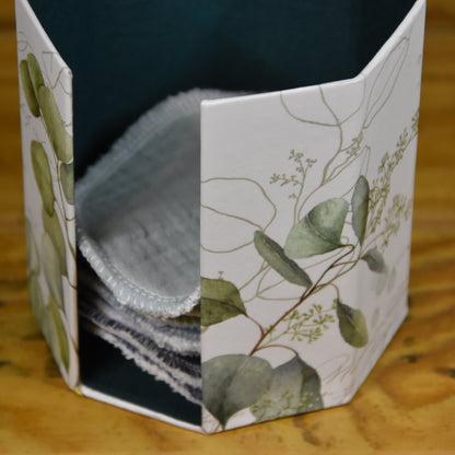Abschminkpads-Aufbewahrungsbox | Schachtel | mit Abschminkpads | Eucalyptus
