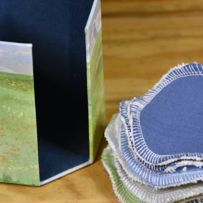 Abschminkpads-Aufbewahrungsbox | Schachtel | mit Abschminkpads | Berge | Alpen