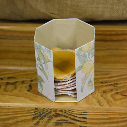 Abschminkpads-Aufbewahrungsbox | Schachtel | mit Abschminkpads | Zitrone