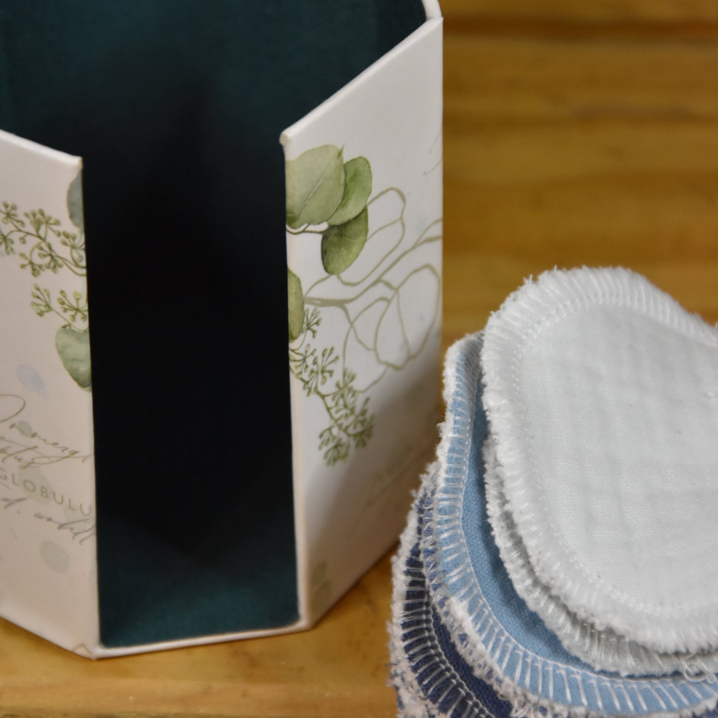 Abschminkpads-Aufbewahrungsbox | Schachtel | mit Abschminkpads | Eucalyptus