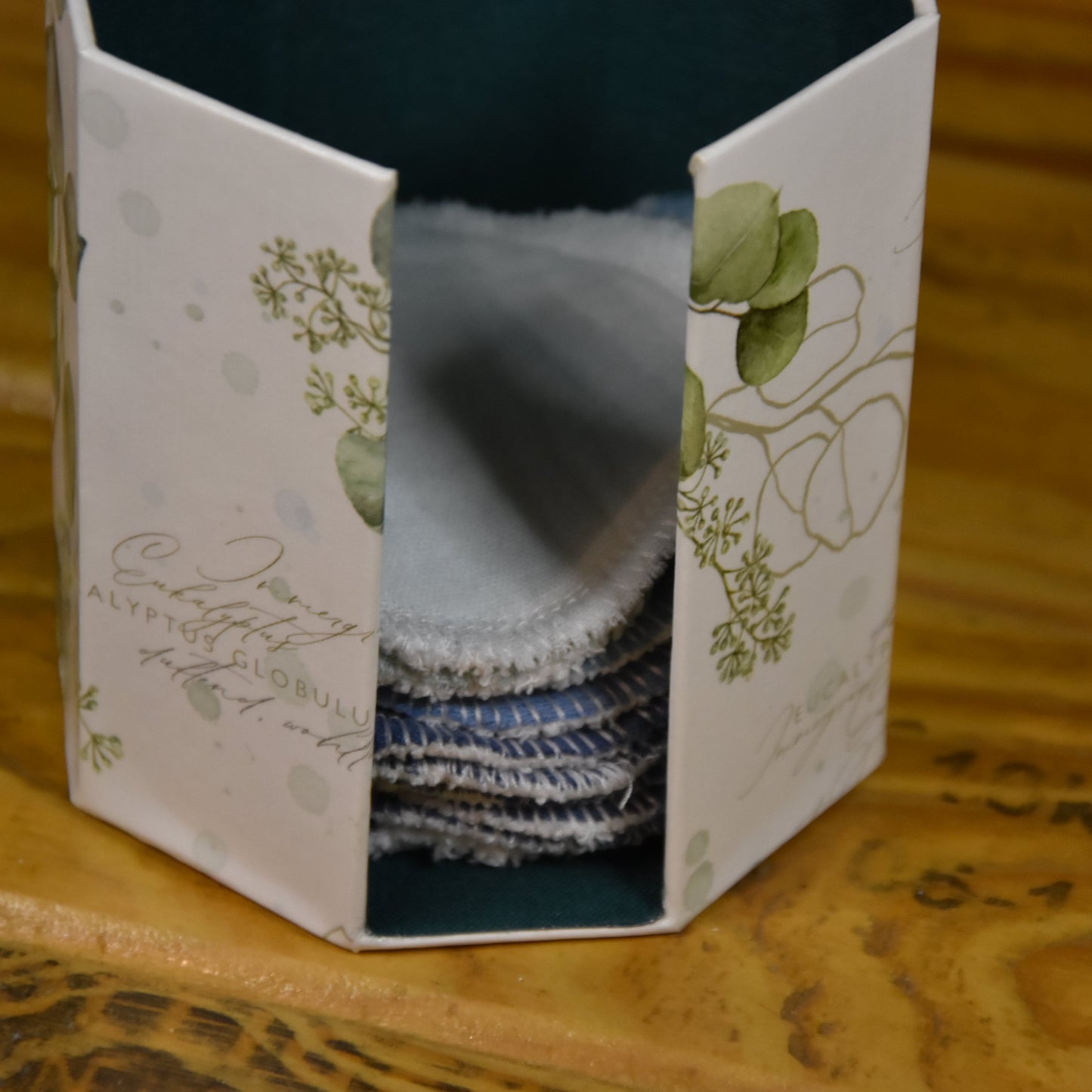 Abschminkpads-Aufbewahrungsbox | Schachtel | mit Abschminkpads | Eucalyptus