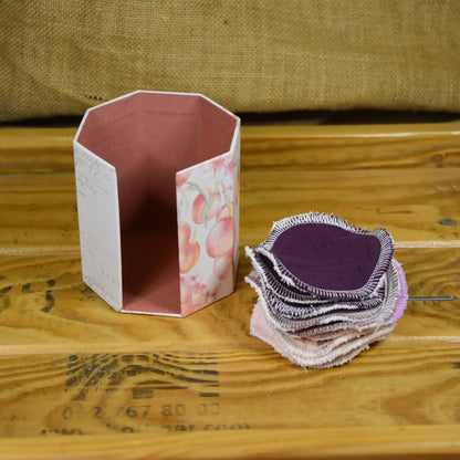 Abschminkpads-Aufbewahrungsbox | Schachtel | mit Abschminkpads | Pfirsich