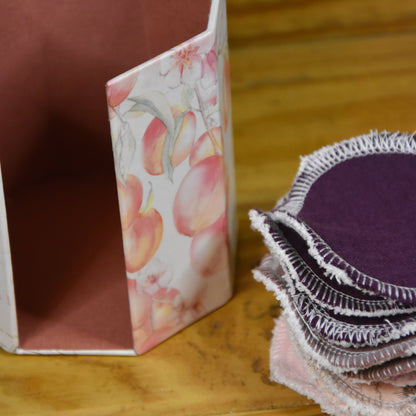 Abschminkpads-Aufbewahrungsbox | Schachtel | mit Abschminkpads | Pfirsich