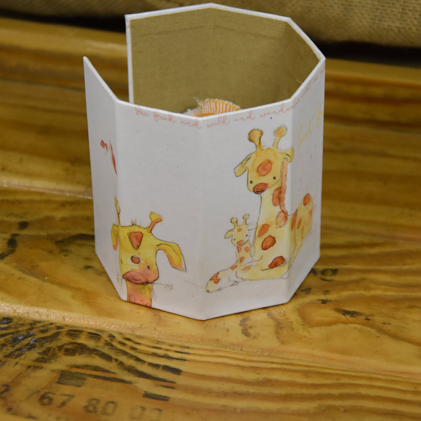 Abschminkpads-Aufbewahrungsbox | Schachtel | mit Abschminkpads | Giraffe