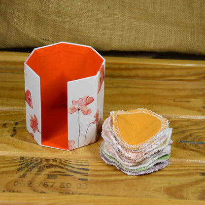 Abschminkpads-Aufbewahrungsbox | Schachtel | mit Abschminkpads | Mohnblume